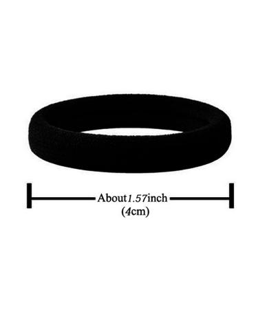 AHENOD 50PCS Seamless Elastic Hair Ties for Women - Ideal for Thick, Heavy, and Curly Hair - 1.57 Inch Diameter - Black - Buy Online on GoSupps.com