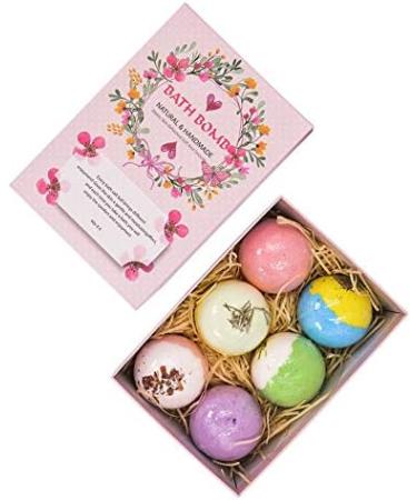  BoBoHome Gift Set of 6 Organic Bath Bombs with Natural Vegan Essential Oils Sparkling Spa to Hydrate Dry Skin - Buy Online on GoSupps.com