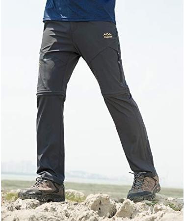 CLOUSPO Outdoor Pants for Men - Detachable Sun Protection Quick Drying Hiking Pants with Belt XL Gray - Buy Online on GoSupps.com