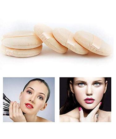 Soft Velor Powder Tackers for Makeup - 8 cm Round Sponges 3-Pack | Ideal for Loose Powder & Foundation | Beige Beauty Tool - Buy Online on GoSupps.com