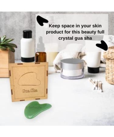 GEMSCITE | Gua Sha Stone | Face Manual Massage Tool Original |Green Jade | Scraping | Heart Shaped | for Body Skin Beauty Facial | Face Slimming - Wholesalegemshop - Buy Online on GoSupps.com