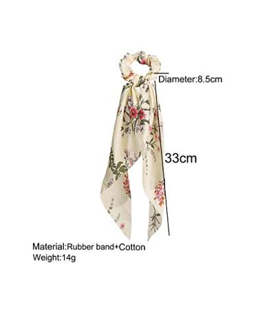 Boho Flower Ribbon Hair Scrunchies Headband Set for Women/Girls (Pack of 5) - Buy Online on GoSupps.com