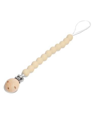 Center Coast Collections Premium Silicone Pacifier Clip  Safe and Secure Binky Toy - Holder  One Piece Clip Leash - Neutral Beige  Unisex (Girls and Boys) Baby and Toddlers  Minimalist