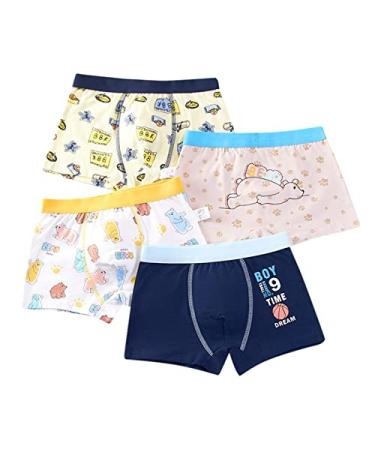 MINIYAYA Boys Boxer Shorts Multipack Soft Trunk Boxers Underwear Underwear Pants for Toddler Boys Kids | 4PCS | 2-12 Years Dark Blue 7-9 Years
