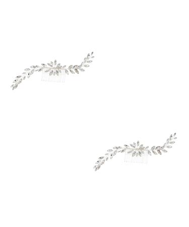 FRCOLOR Bridal Hair Comb Bridal Combs Hair Side Combs Bridal Headpiece Jewellery Hair Comb Leaf Hair Pin Headpiece for the Bride Hair Comb Made of Crystal Miss Wedding Hairpiece