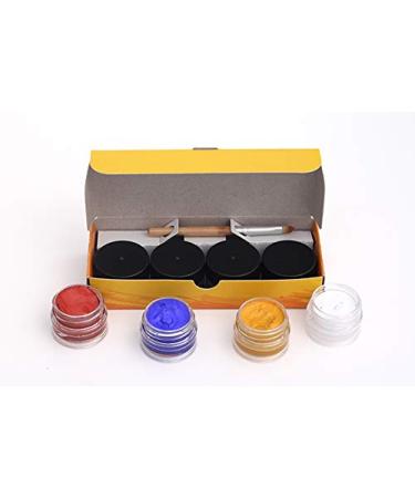 Natural Earth Paint Mini Face Paint Kit - Non-Toxic, Long Lasting, High Quality - 4 Vibrant Colors, Hypoallergenic for Halloween, Festivals - Buy Online on GoSupps.com