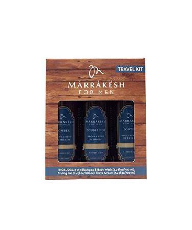Marrakech for Men Travel Kit (shaving cream styling gel 2-in-1 shampoo and shower gel) by Marrakech