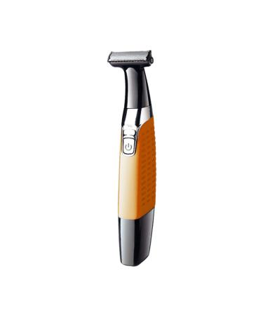 HEALIFTY Mens Hair Shaver Trimmer USB Replaceable Blade Manual Back Hair Removal Grooming Tool (Orange)