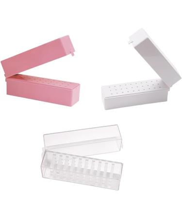 lmoikesz 30 Holes Nail Art Drill Storage Box Bit Holder Cover Tool Plastic Dustproof Case Manicure Accessories Organizer Pink - Buy Online on GoSupps.com