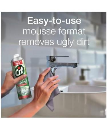 Cif Power & Shine Citrus Mousse Bathroom Cleaner Spray 500ml Soapscum and daily dirt remover 5 pieces + Gift for You: Organza small bag - Buy Online on GoSupps.com