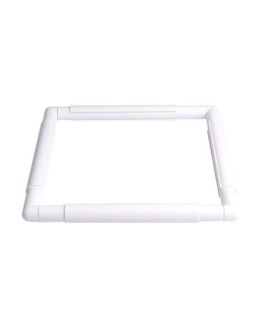 Square Embroidery Hoop  Plastic Cross Stitch Frame White Cross Stitching Frame Sewing Hoop Handhold Craft Clip Frame Embroidery Snap Frame Hoop DIY Sewing Tools for Cross Stitching (11x11 inches)