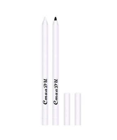 Eyeliner Pen2 PCS Breakup Proof Retractable Eyeliner Gel Black and White Eyeliners Quickdrying longlasting Smudger for smoky