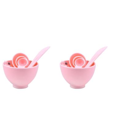 FRCOLOR 2 Sets Silicone Skin Care Kit Mask Bowl Stick Facial Masks Mixing Bowl Mask Beauty Tool Applicator Brush Face Mask Spatula Cosmetology Kit Facial Mask Bowl Skin Care Set Self Made 5.5X8.3cmx2pcs