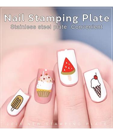 Kads Nail Art Stamp Template - Cute Ice Cream Design Plate for DIY Manicure | Stamping Tools for Nail Art - Buy Online on GoSupps.com