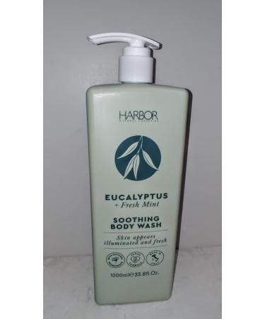 Harbor Natural Cosmetics Eucalyptus & Fresh Mint Soothing Body Wash 33.8 fl oz (1 000ml) (Pack of One)