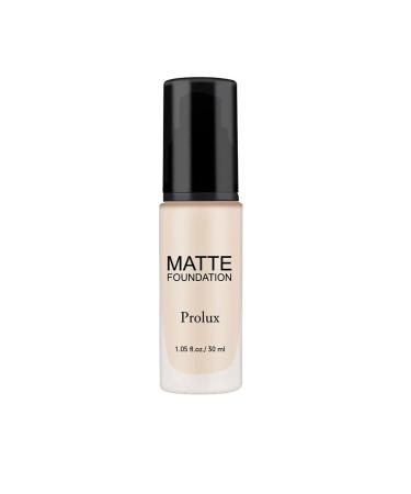 Prolux Cosmetics Matte Foundation  Oil-Free weightless Full Coverage Longwear Soft and Natural Liquid Formula (Medium Beige)