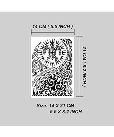 Tribal Tattoo Set: 4-Sheet Arm & 2-Sheet Big Totem Temporary Tattoos - Dwayne Johnson Inspired Tribal Fake Black Tattoo Sticker - Buy Online on GoSupps.com