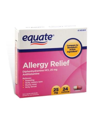 Equate - Allergy Relief Diphenhydramine 25 mg 24 Capsules