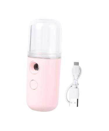 BIUDECO 1pc Portable Humidifier Face Mist Sprayer Machine Facial Steamer Plastic Student Usb Small Fan Pink 14.5X4CM Pink