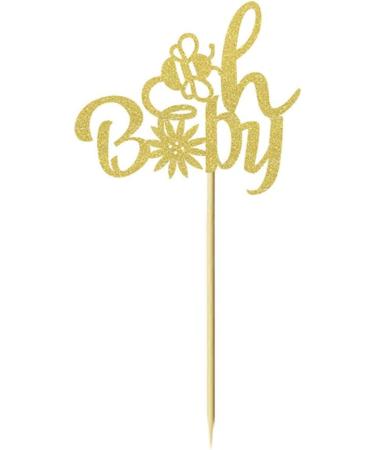 24 Pcs Oh Baby Bee Gender Reveal Cupcake Toppers Flower Baby Shower Party Birthday Party Cake Decoration Dessert Insert MGPFERD - Buy Online on GoSupps.com