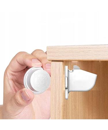 Retoo Magnetic Cabinet Lock - 4 Piece Child Safety Lock for Cupboards & Drawers - Invisible & Easy to Install - White Cream Finish - Buy Online on GoSupps.com