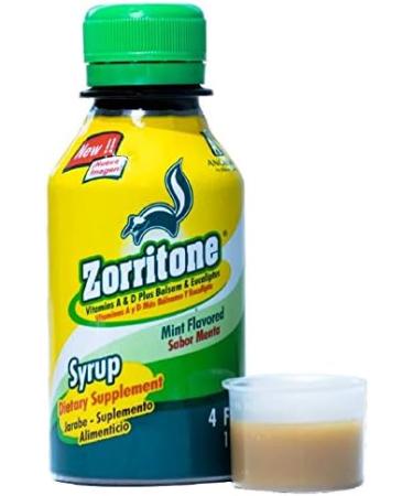 Zorritone Mint Flavored Cough Syrup | Fast-Acting Cold & Flu Relief with Vitamins A, D3 & Eucalyptus - 4oz - Buy Online on GoSupps.com