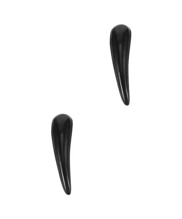 Tovinanna 2st scratching floor Tool body care tool Massage mat full body massage guasha massage scraper massage device oxenhorn massage board meridian massage tools cosmetics massage tab 12x3.2cmx2pcs blackx2st
