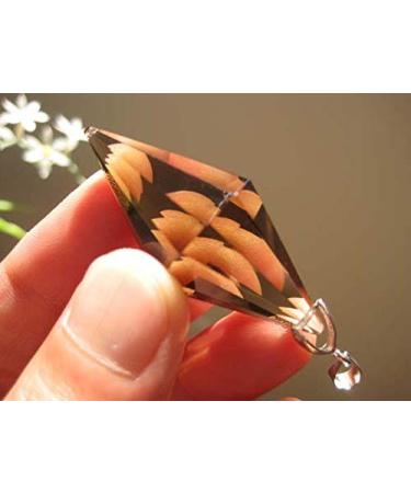 A14g Natural Smoky Quartz Crystal 2X12 Sided Wand Pendant ningxiao