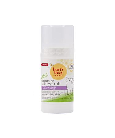 Burt's Bees Baby Chest Rub Stick, Coconut Oil, Shea Butter and Manuka Honey Lavender & Eucalyptus, White
