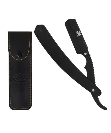 Straight Edge Razors - Men s Barber Razor for Close Shaving - Premium Quality Stainless Steel Razor for Beard Style Black Pouch Included