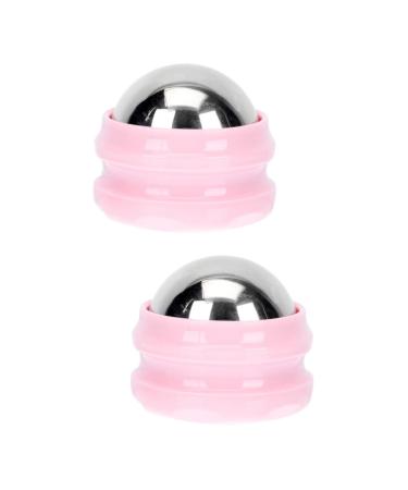 Gleavi 2 STK massage globe Face roller made of stainless steel mini roller Aesthetic ice balls ice cream roller for the face of ice balls for the face massage Fitness fasciitis plastic 6.5x6.5cmx2Pcs different colors x 2 pieces