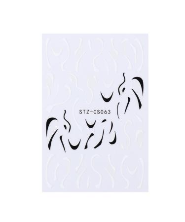 Adhesive Decals Black Blue Green DIY Manicure Wave French French Tips Nail Stickers Silver White 3D(STZ-CS063)