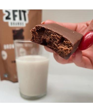 2FIT BRANDS Keto Brownie Bites - Vegan Chocolate Chip Fudge Brownies | Low Carb Protein Snack with 1g Sugar | Gluten-Free & Healthy Dessert Treat | 5g Pea Protein, 3g Net Carbs | 6 Per Bag - Buy Online on GoSupps.com