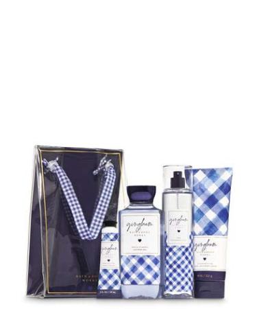 Bath and Body Works GINGHAM Gift Bag Set - Body Cream- Shower Gel - Hand Cream and Fine Fragrance Mist - Full Size