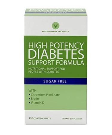 Vitamin World High Potency Diabetic Nutritional Support Formula For People With Diabetes 120 coated caplets