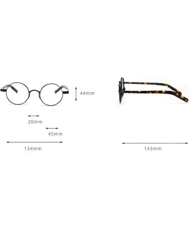 Shop LIGOES Vintage Round Eye Glasses | Anti Blue Light Eyewear for Women & Men | Retro Brown Leopard Metal Frame - Buy Online on GoSupps.com