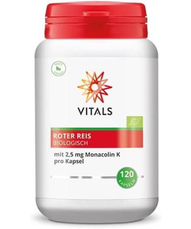 Vital Red Rice Organic Dietary Supplement - 120 Vegan Capsules for Cholesterol Regulation | 100% Organic 2.5mg Monacolin K - Buy Online on GoSupps.com
