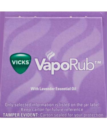 Vicks VapoRub Lavender Scent 1.76oz - Cough Suppressant & Analgesic Ointment Pack of 2 for Cold Relief - Buy Online on GoSupps.com