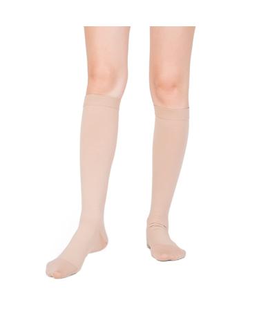 Medical compression socks closed toe super elastic non -slip performance sports for adult women improve the blood flow to the lower extremities edema black XL (Flesh L)