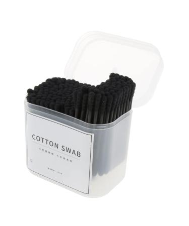 Perfeclan 200 Cotton Swabs - Double-Headed Wooden Ear Cleaners for Makeup & Polishing - Black Tips & Round Ends - International Shipping Available - Buy Online on GoSupps.com