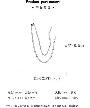 fdsmall Rhinestone Hair Chains Tassel Hair Clip Chain Punk Long crystal hair chains for Women Girls Party Hair Accessories - Buy Online on GoSupps.com