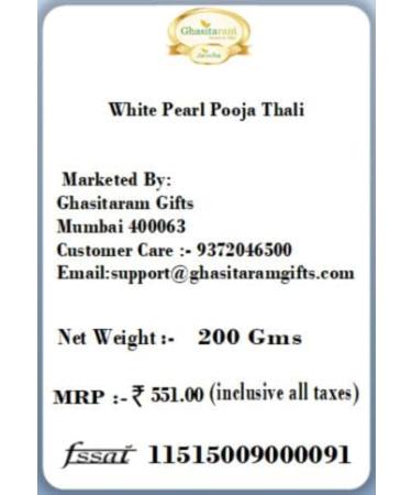 Ghasitaram Gifts Rakhi Gifts for Brothers Rakhi Gifts Rakhi Pooja Thalis- White Pearl Pooja Thali with Pearl Rakhi - Buy Online on GoSupps.com