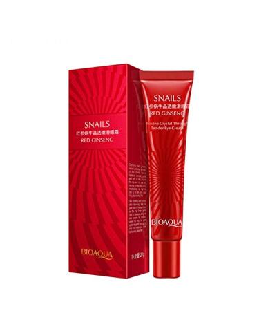 BIOAQUA Red Ginseng Eye Cream Snails Bovine Crystal Through Tender Soft Skin Hydrating and Moisturising Effect Care for Skin Blooming Eyes Tight Firmer Gently Cleans Removes Dirt Oil 20g