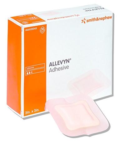 Allevyn Foam Dressing 5 X 5 Inch Square Adhesive with Border Sterile 66020044 - Pack of 10