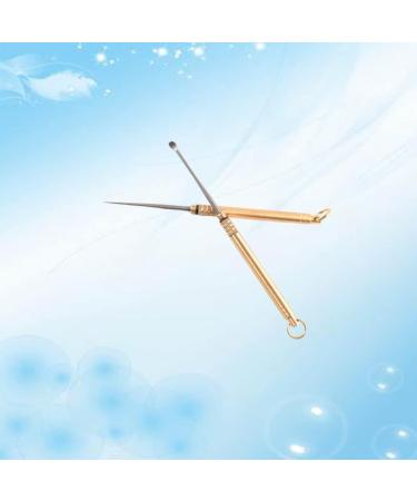 DOITOOL Earwax Removal Tool 2Pcs Titanium Toothpick Ear Spoon - Waterproof Ear Pick for Home Dinner - Golden - Buy Online on GoSupps.com