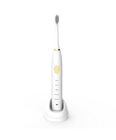 Sonic Electric Rechargable Toothbrush 5 Modes USB Charging Toothbrush Design for Sensitive Teeth with 4 Replaced Head