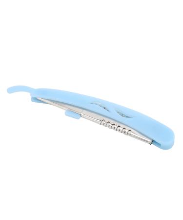 Razor with a straight edge blue hollow wide applications stainless steel plastic Manual razor for hairdressing salon for home - Buy Online on GoSupps.com