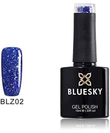 Bluesky Nail Gel Polish BLUE GLITTER Blue Royal Ocean Blue Diamond Glitter Sparkle BLZ02 UV LED Soak Off 10ml - Buy Online on GoSupps.com