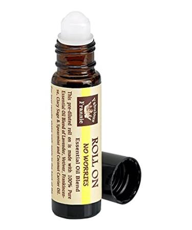 Fabulous Frannie No Worries Essential Oil Blend Roll On 10ml Made with Lavender Vetiver Frankincense Clary Sage and Spearmint Essential Oils and Coconut Carrier Oil 10ml