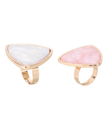 Didiseaon 2pcs Shell Ring Palette Devil Horns Mixing Palette Gel Fingernail Polish Nail Art Plates Make up Pallet Nail Art Finger Ring Manicure Palettes Tool Tray Resin Miss White Paint Mini